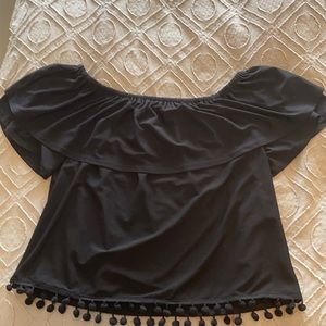 Black off the shoulder top